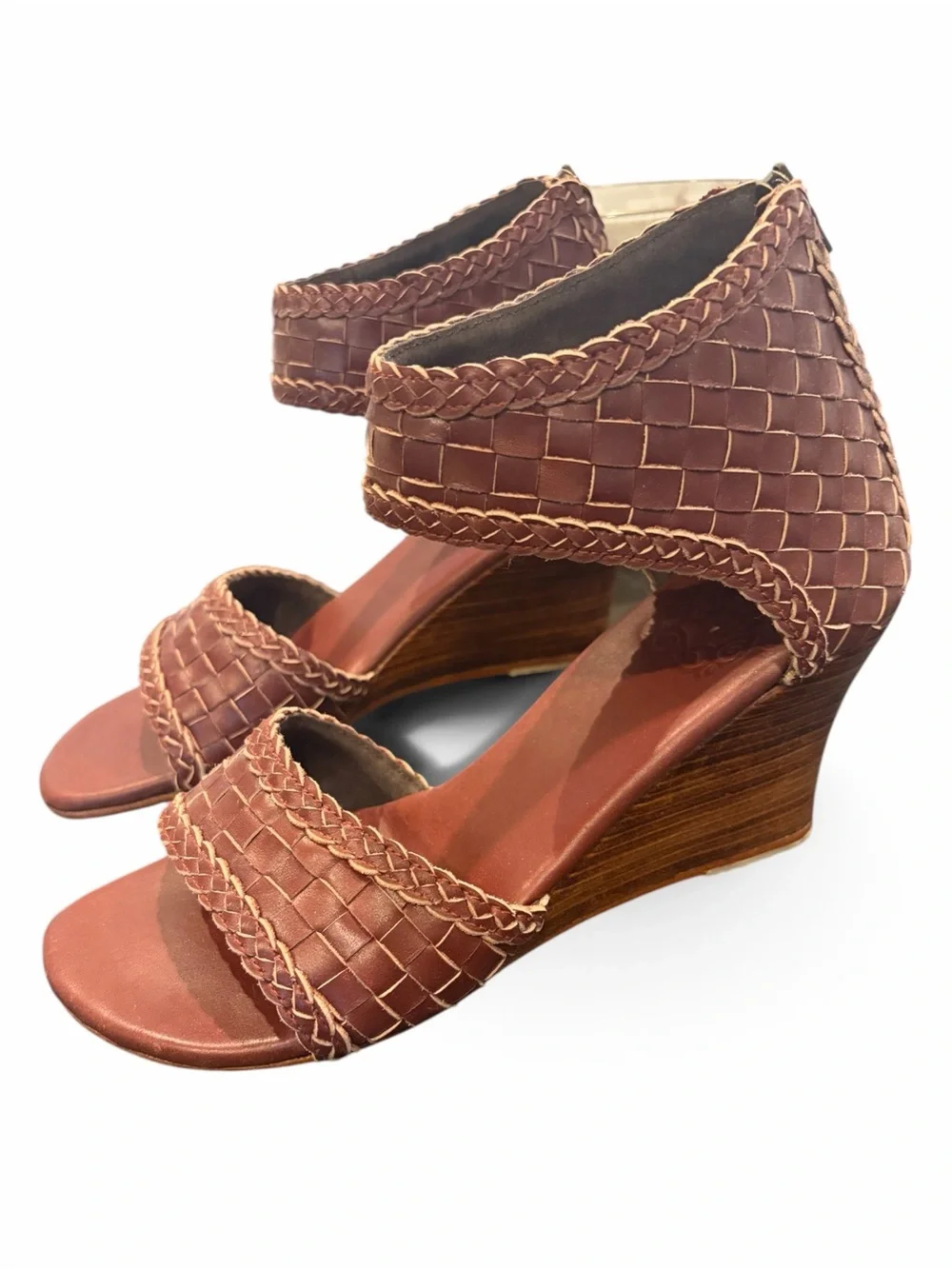 Bali ELF Athena Woven Wedge Sandals - Women's 8 New Vintage Camel